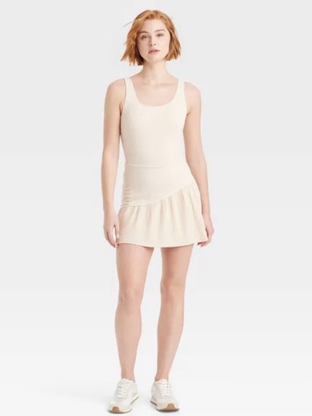 JoyLab Cream Pleated Tennis Dress
